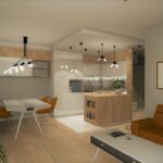 projekt wnętrza - salon z aneksem